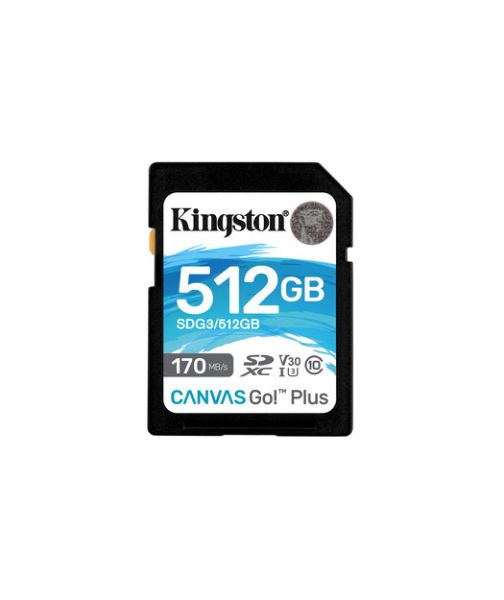 Kingston 512GB SDXC Canvas Go Plus 170R C10 UHS-I U3 V30 resmi