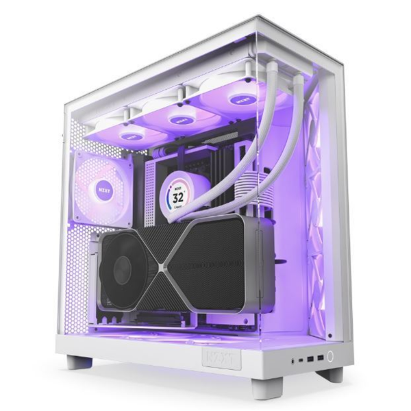 H6 Flow RGB Beyaz ATX Mid Tower Kasa resmi