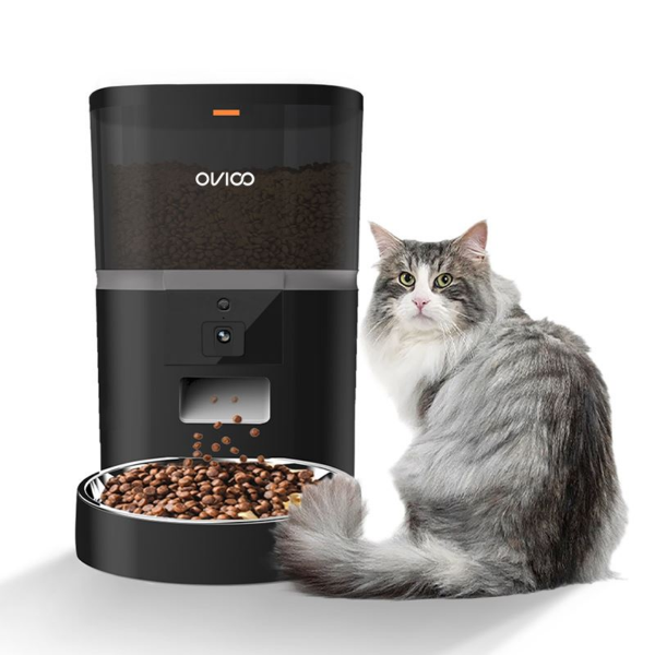 WiFi Camera Pet Feeder – Siyah resmi