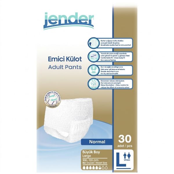 Jender Plus Hasta Bezi Emici Külot Large 30'lu