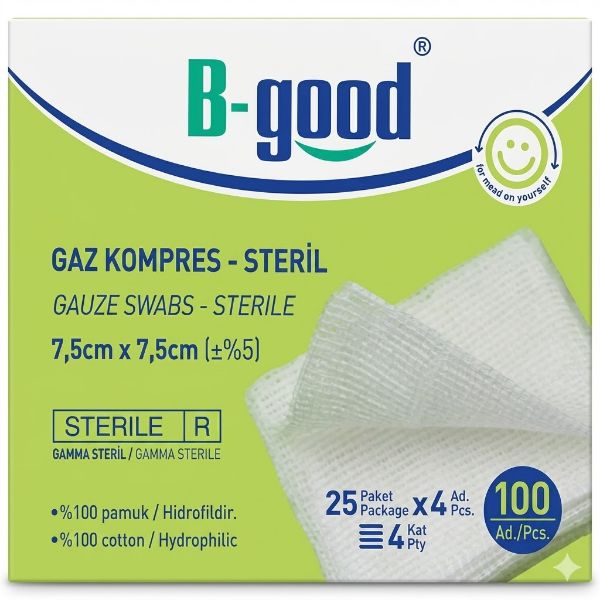 B-Good Gaz Kompres 7,5 x 7,5 cm 100'lü